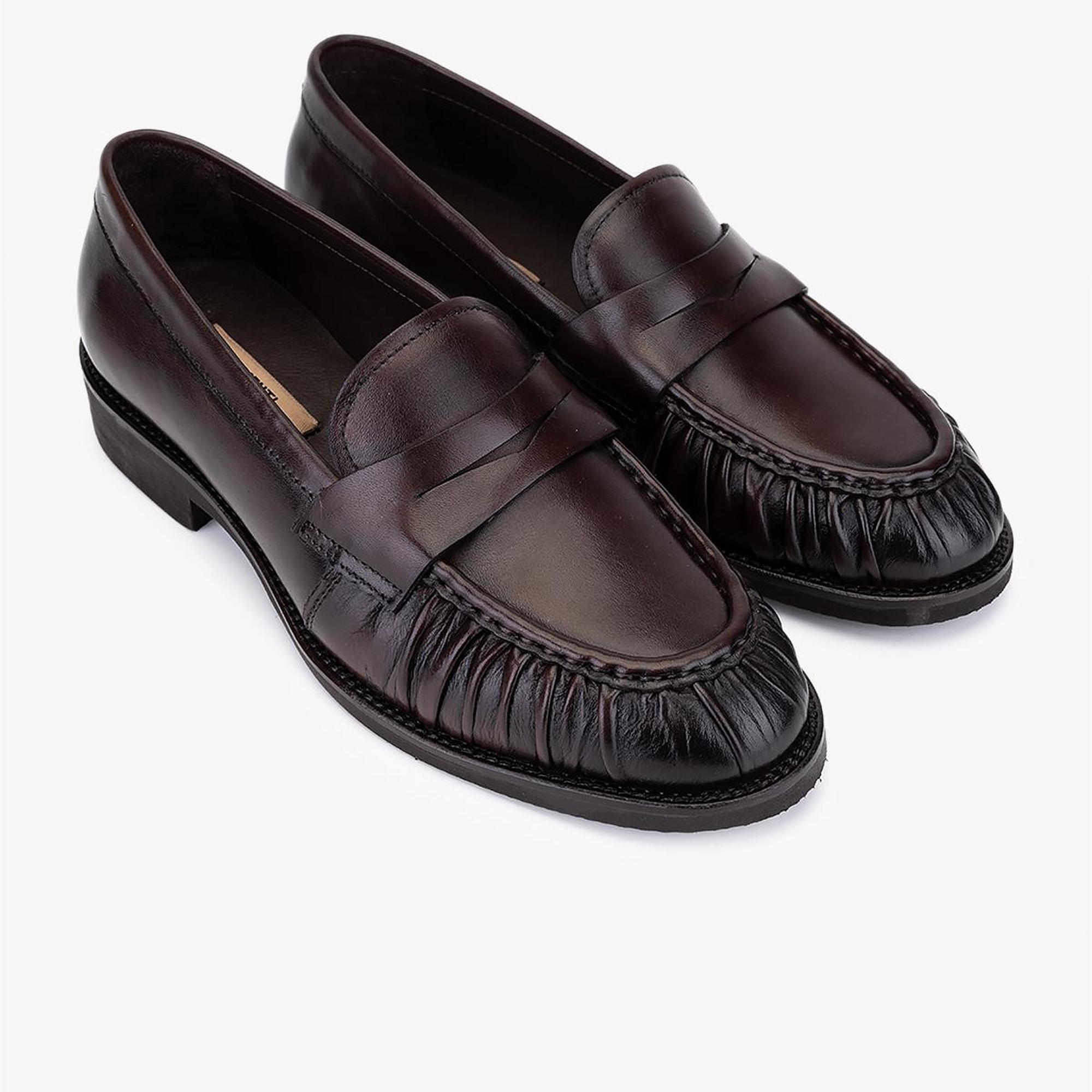 Valmenti Kadın Hakiki Deri Kahverengi Loafer Ayakkabı