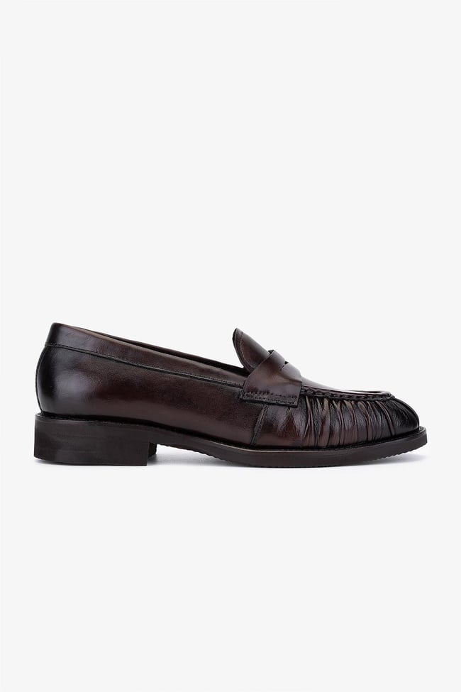  Valmenti Kadın Hakiki Deri Kahverengi Loafer Ayakkabı