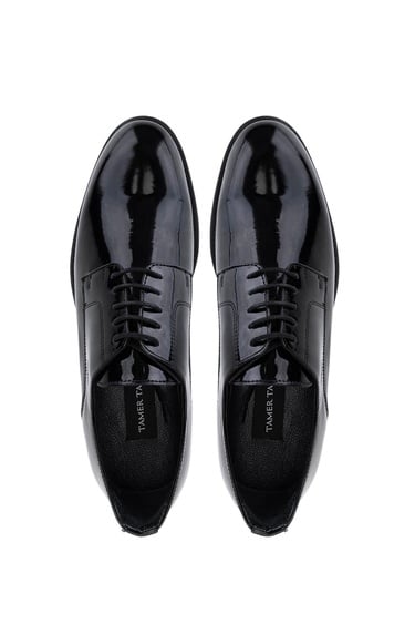  Tamer Tanca Erkek Hakiki Deri Siyah Rugan Klasik Ayakkabı
