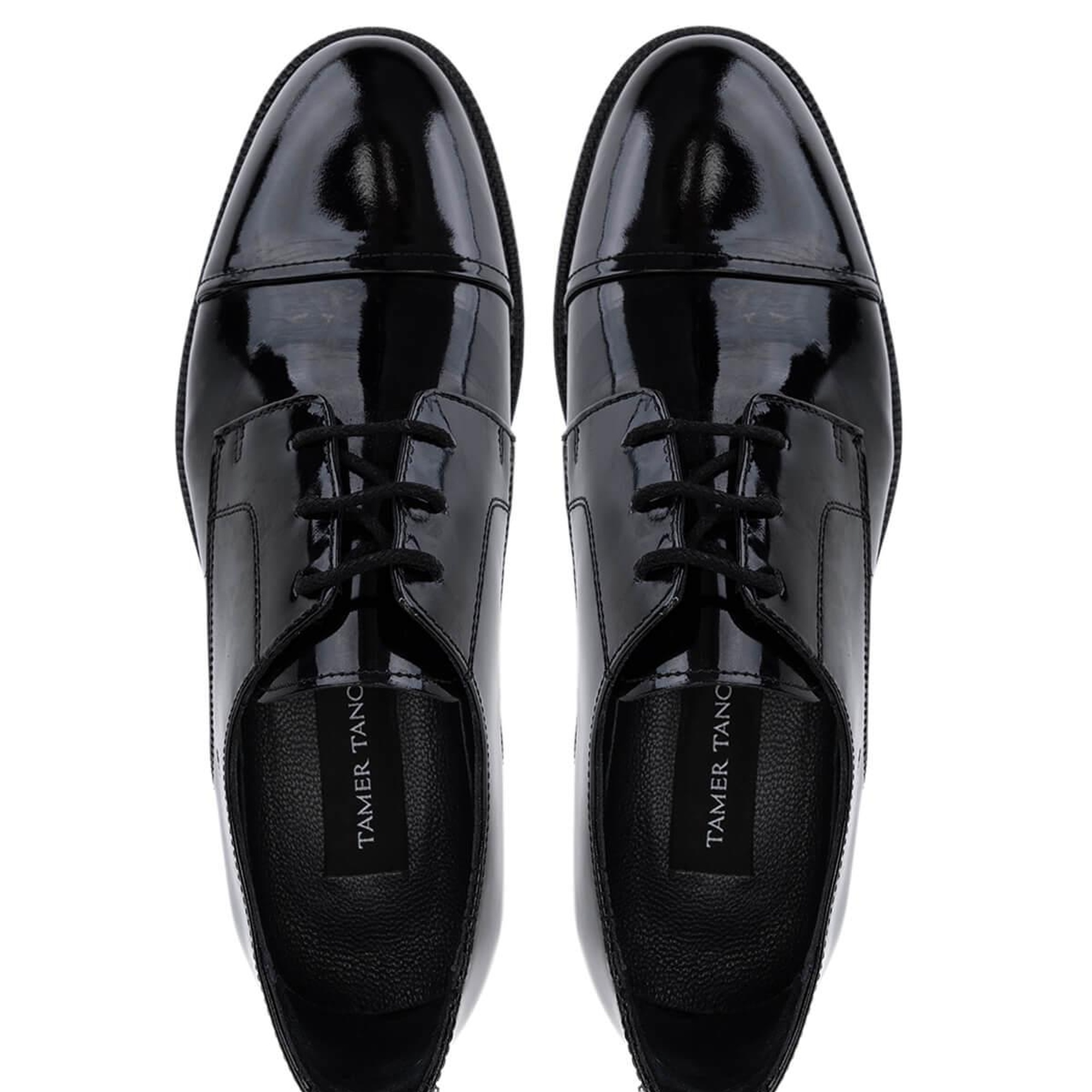 Tamer Tanca Erkek Hakiki Deri Siyah Rugan Klasik Ayakkabı