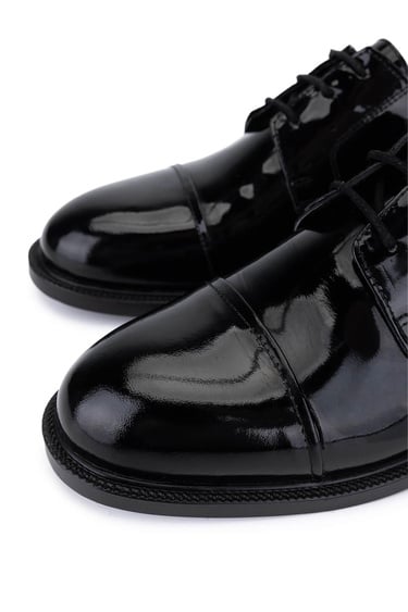  Tamer Tanca Erkek Hakiki Deri Siyah Rugan Klasik Ayakkabı