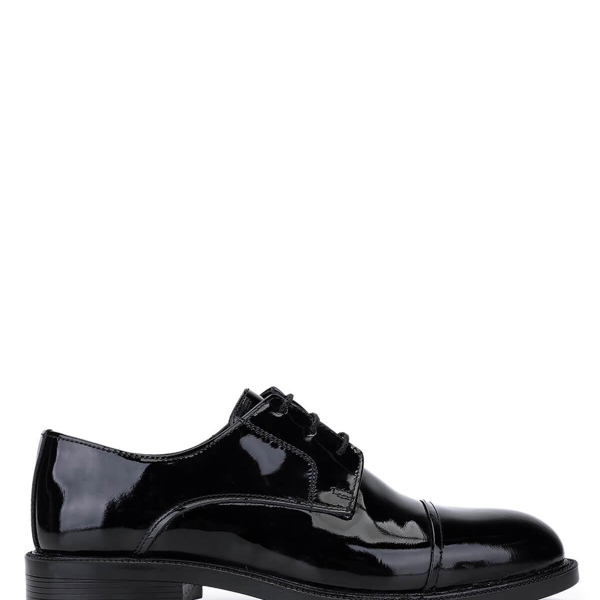 Tamer Tanca Erkek Hakiki Deri Siyah Rugan Klasik Ayakkabı