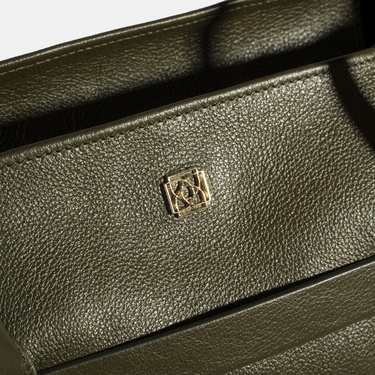  DESA Kadın Yeşil Cüzdan Aksesuarlı Deri Omuz Çantası