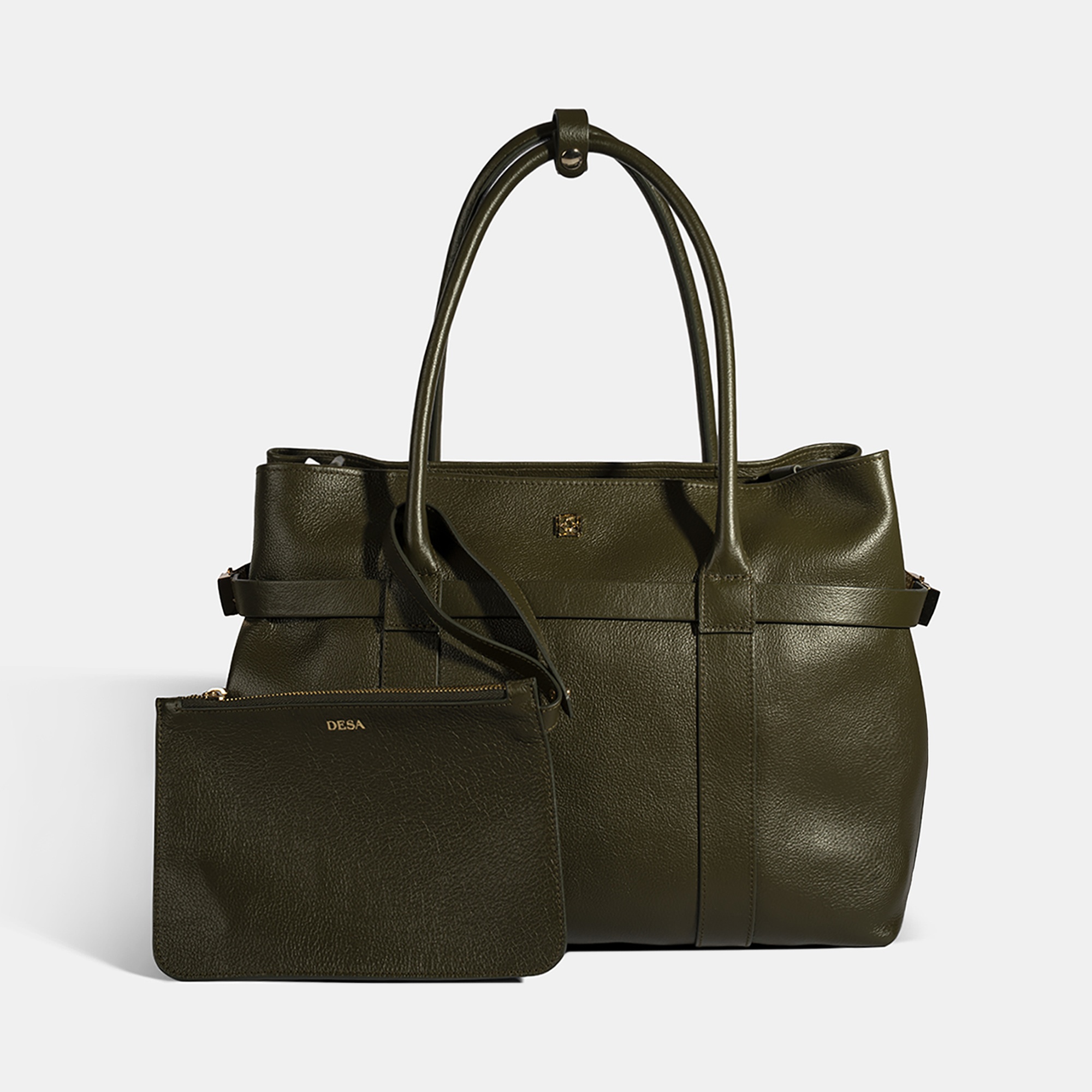 DESA Kadın Yeşil Cüzdan Aksesuarlı Deri Omuz Çantası