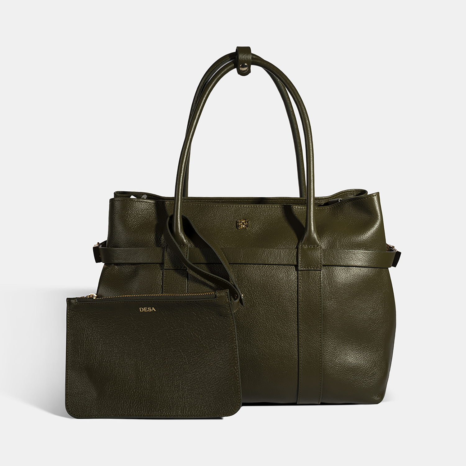  DESA Kadın Yeşil Cüzdan Aksesuarlı Deri Omuz Çantası