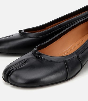  Kadın Deri Siyah Blok Detaylı Kalın Topuklu Ayakkabı