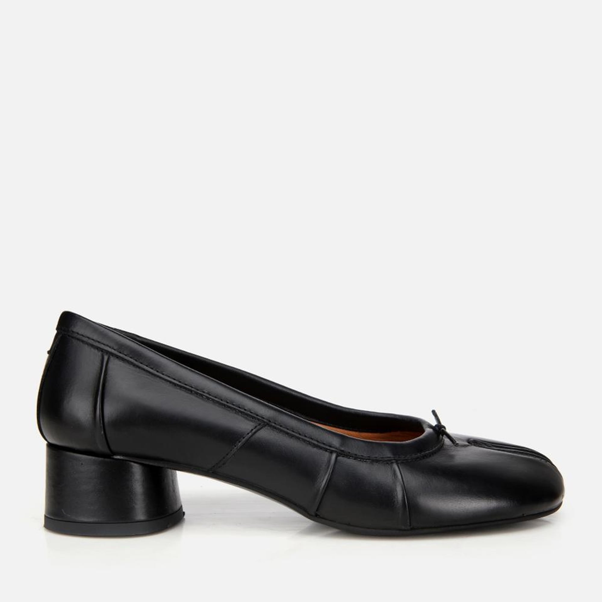 Kadın Deri Siyah Blok Detaylı Kalın Topuklu Ayakkabı