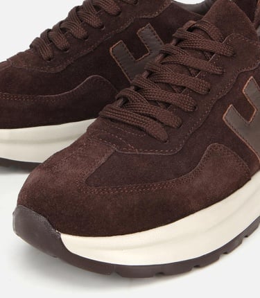  Kadın Süet Deri Kahverengi Kalın Tabanlı Comfort Spor Ayakkabı