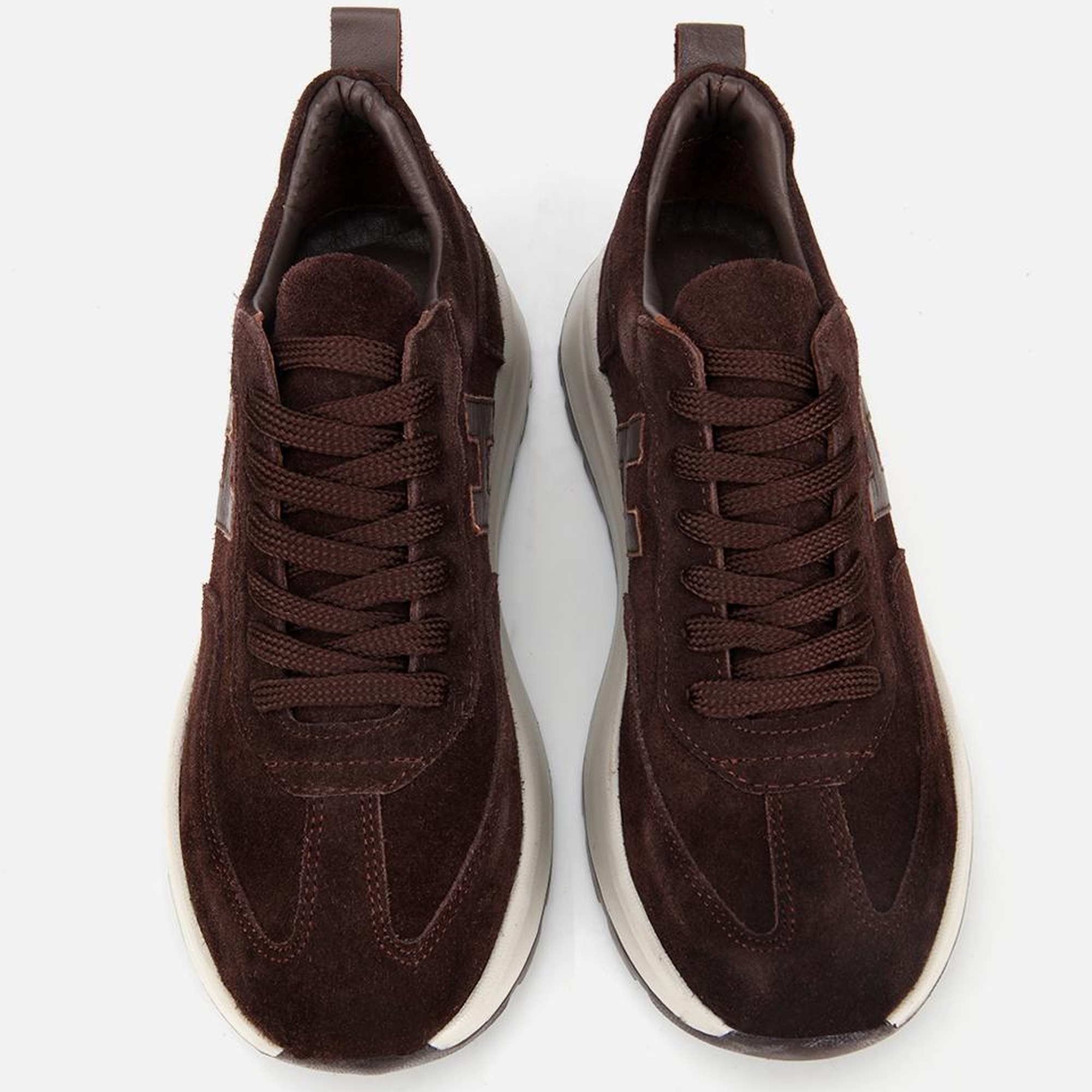 Kadın Süet Deri Kahverengi Kalın Tabanlı Comfort Spor Ayakkabı