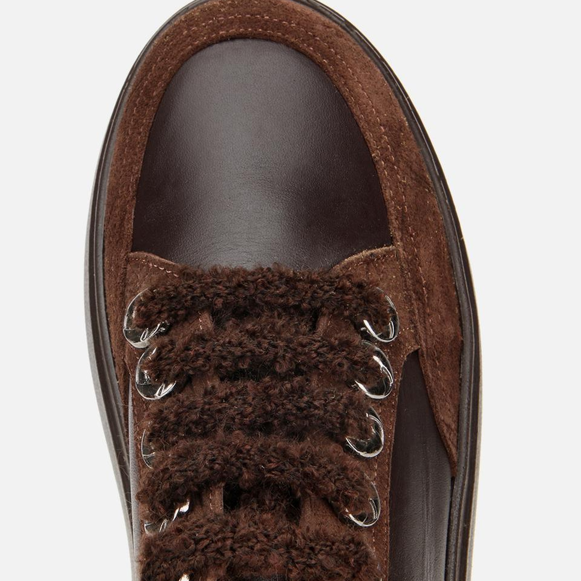 Kadın Deri Kahverengi Bağcık Detaylı Kalın Tabanlı Spor Ayakkabı