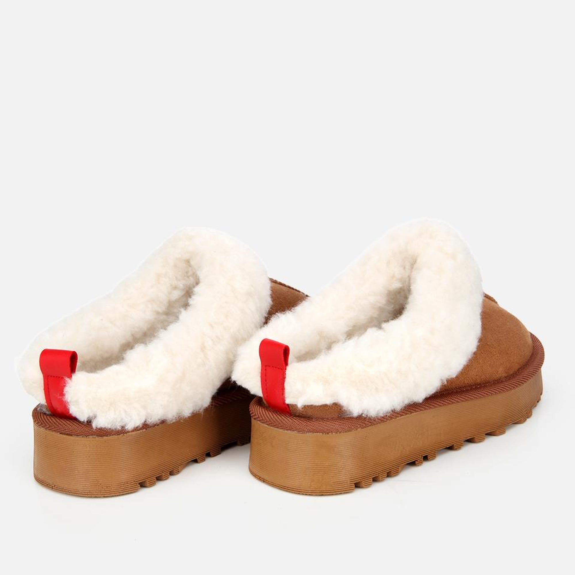 Kadın Süet Taba İçi Kürklü Düz Terlik