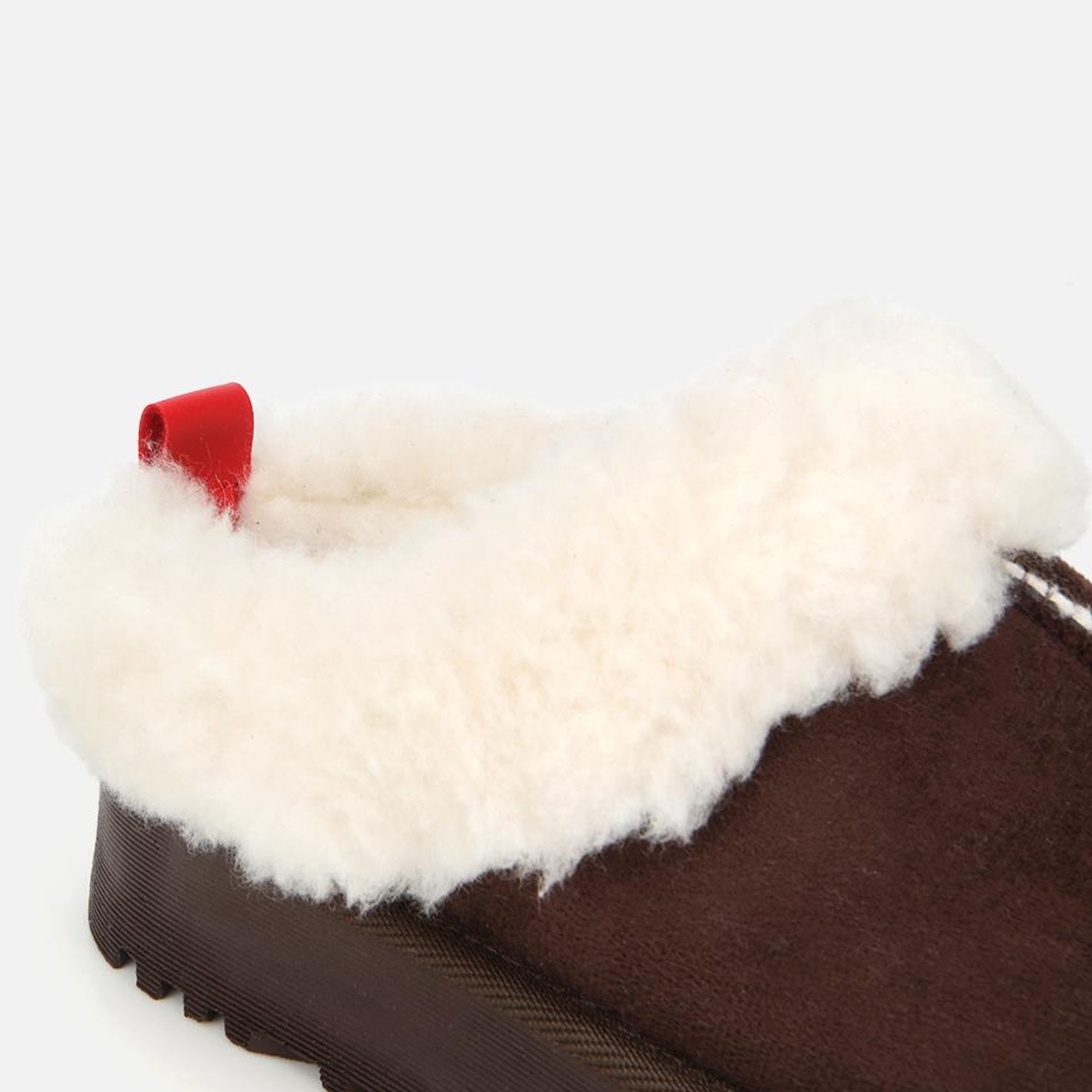 Kadın Süet Kahverengi İçi Kürklü Düz Terlik