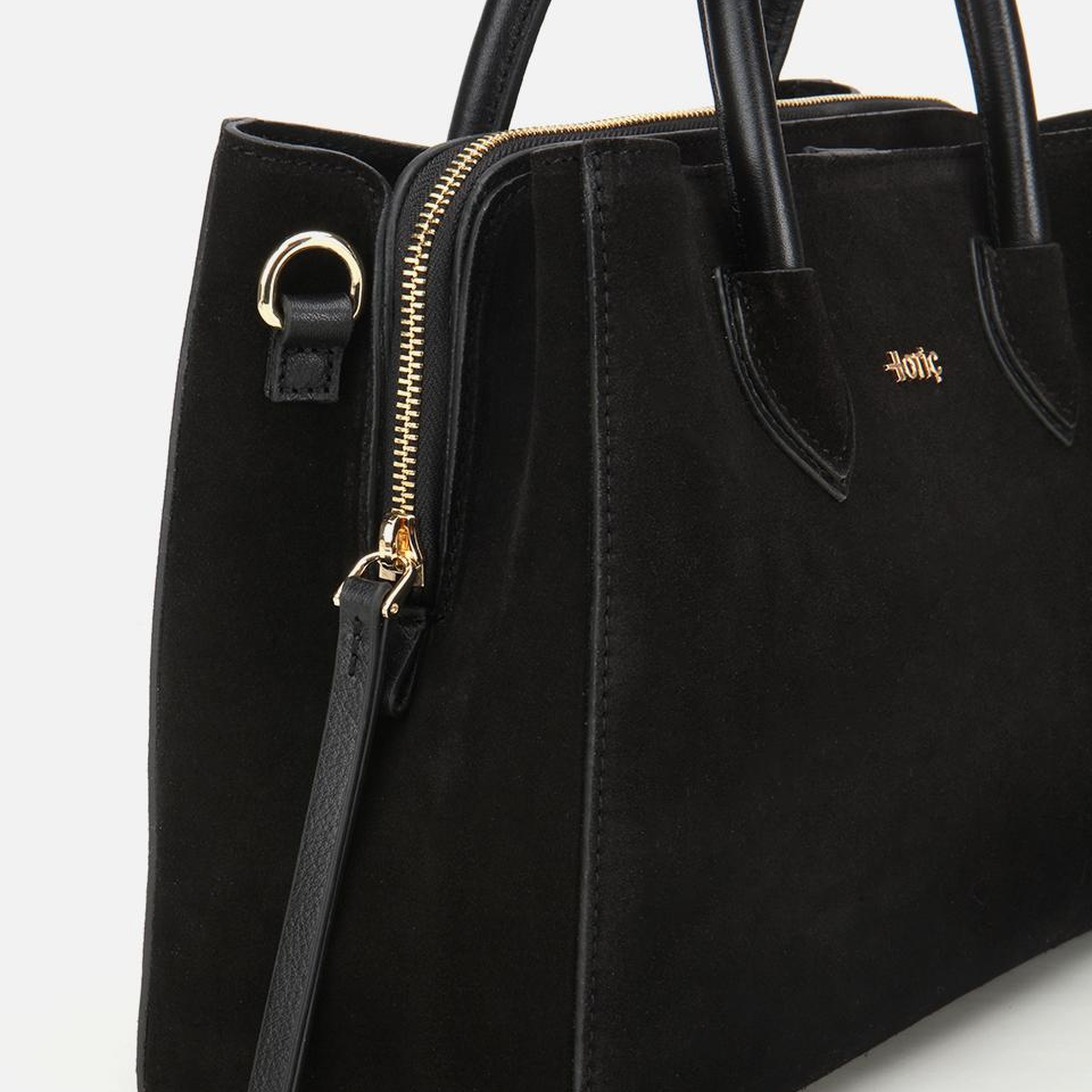 Kadın Süet Deri Siyah Tote Çanta