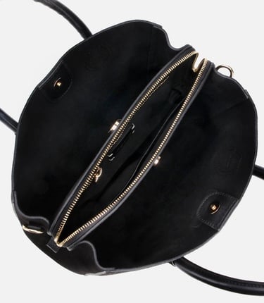  Kadın Süet Deri Siyah Tote Çanta