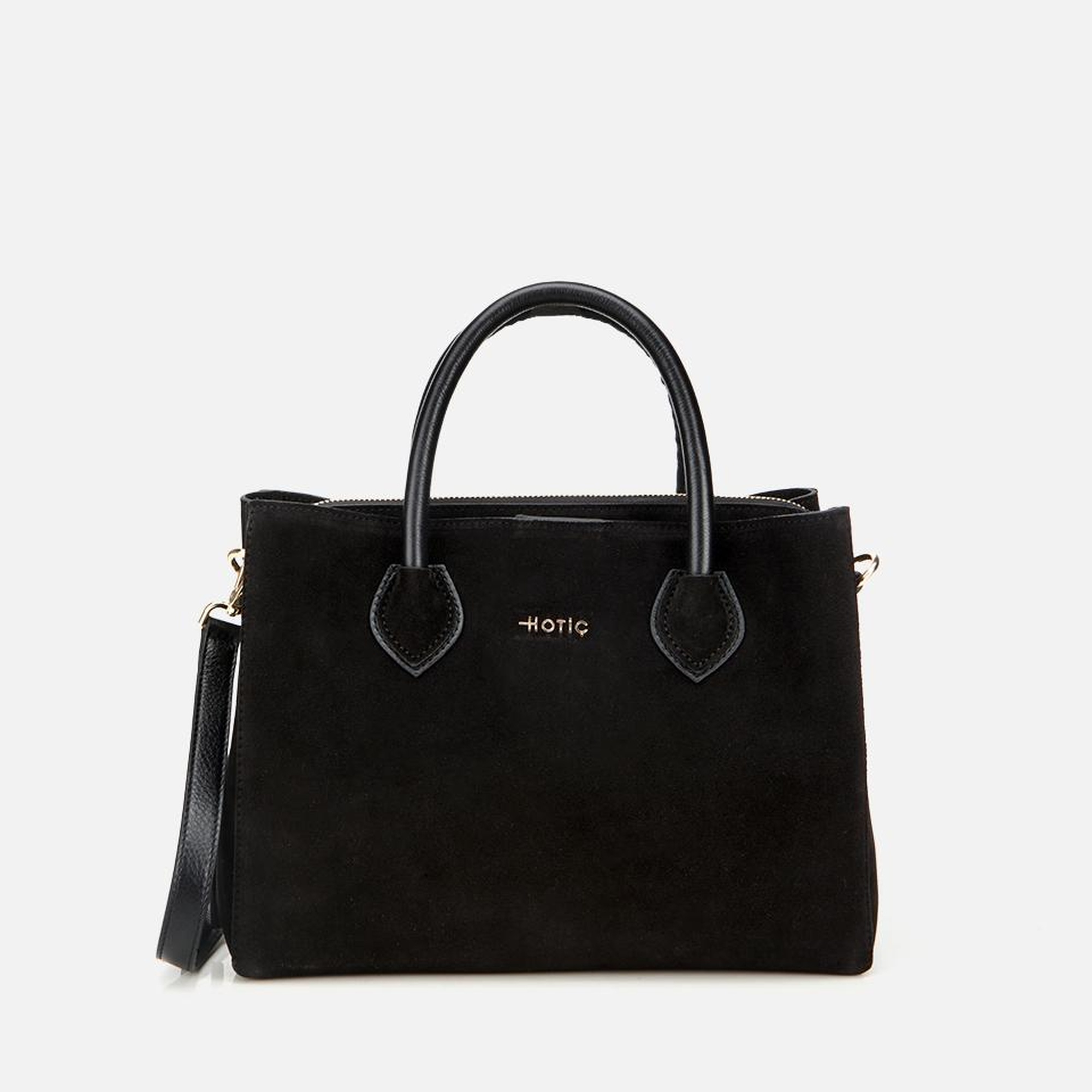Kadın Süet Deri Siyah Tote Çanta