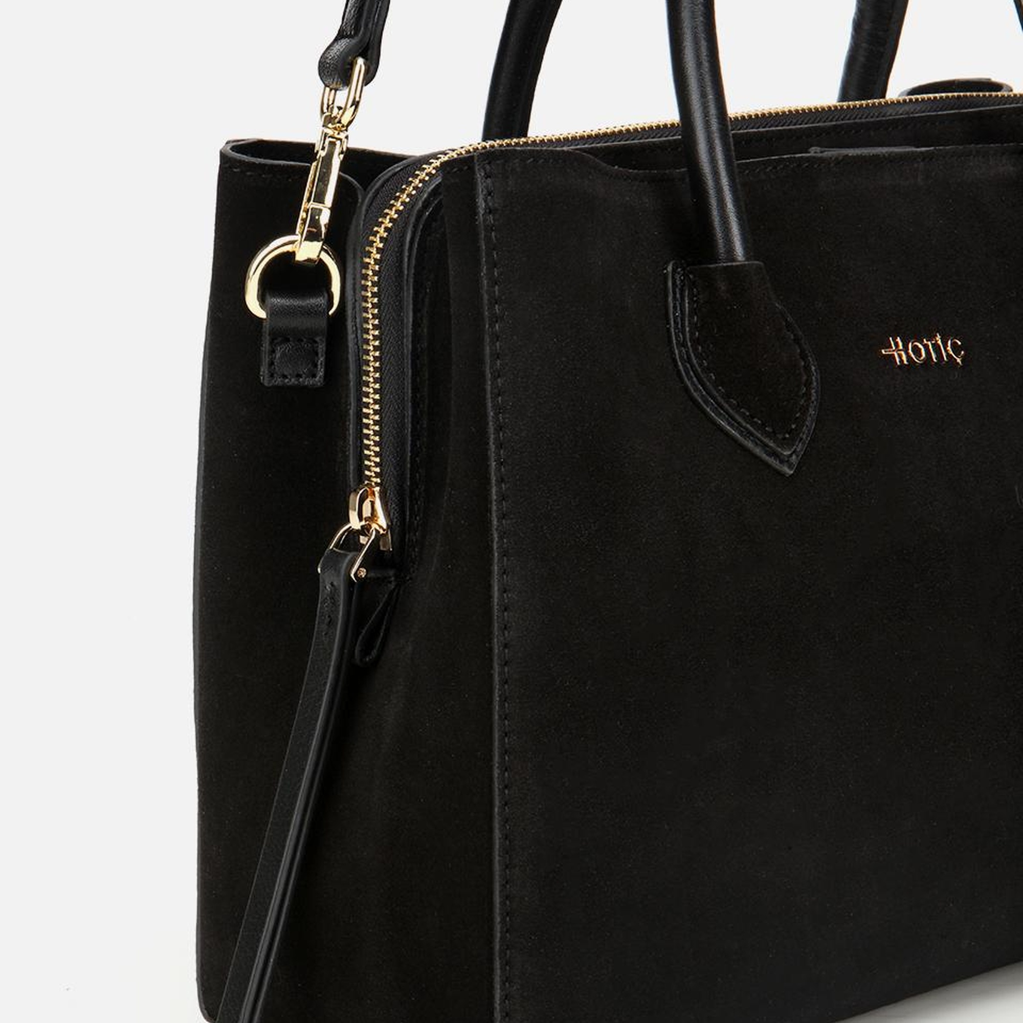 Kadın Süet Deri Siyah Tote Çanta