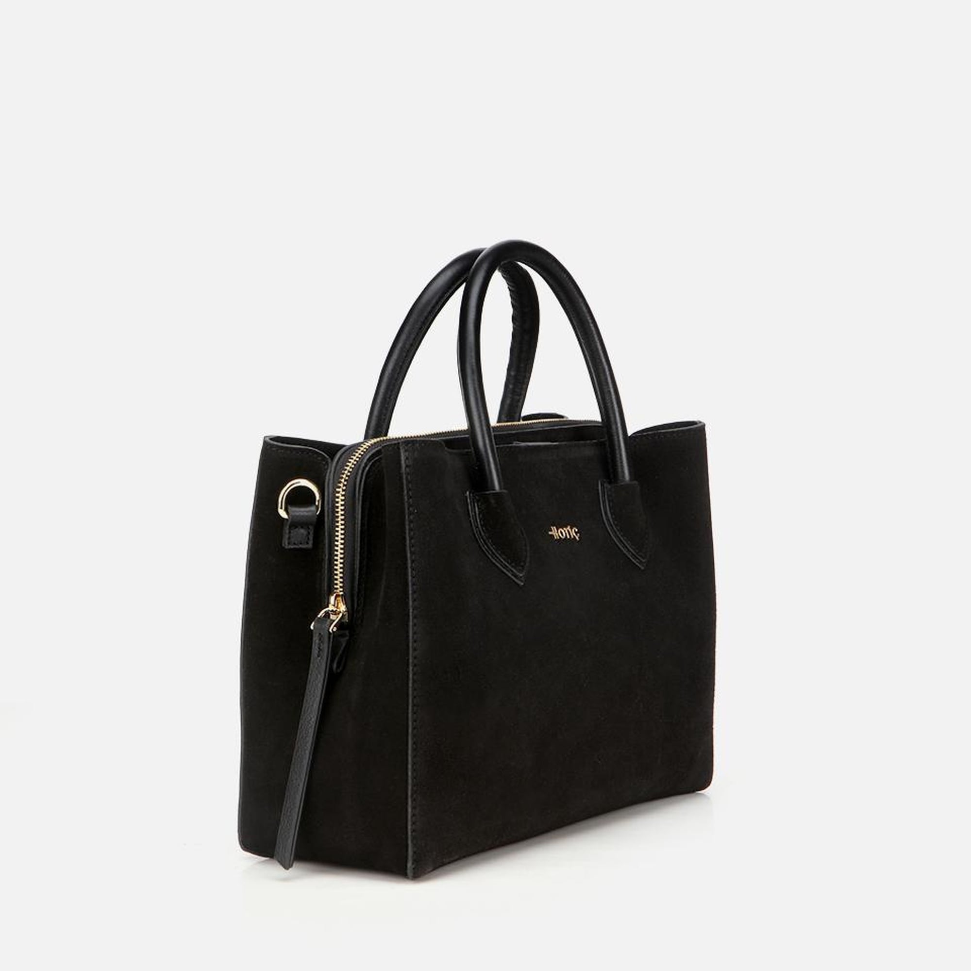 Kadın Süet Deri Siyah Tote Çanta