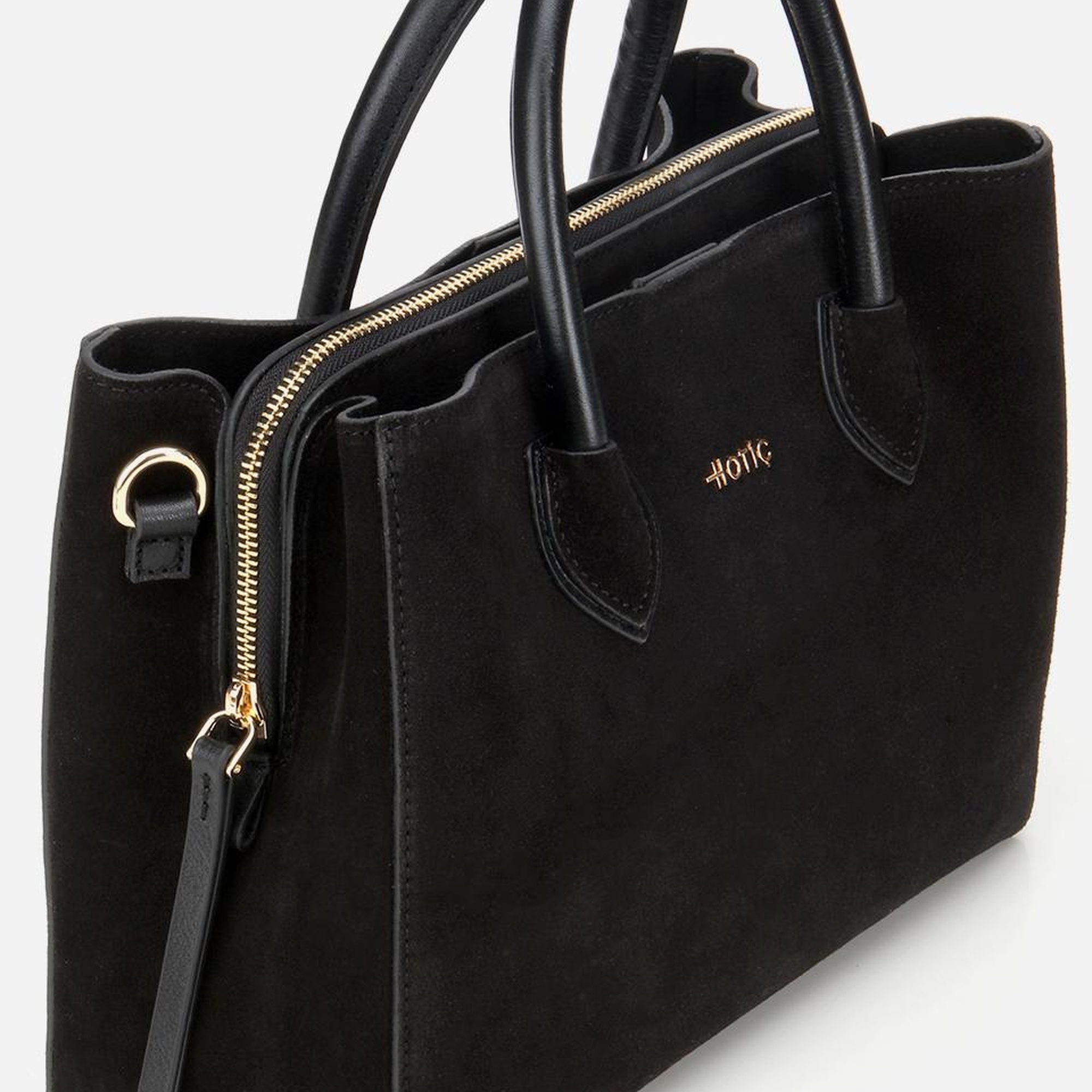 Kadın Süet Deri Siyah Tote Çanta