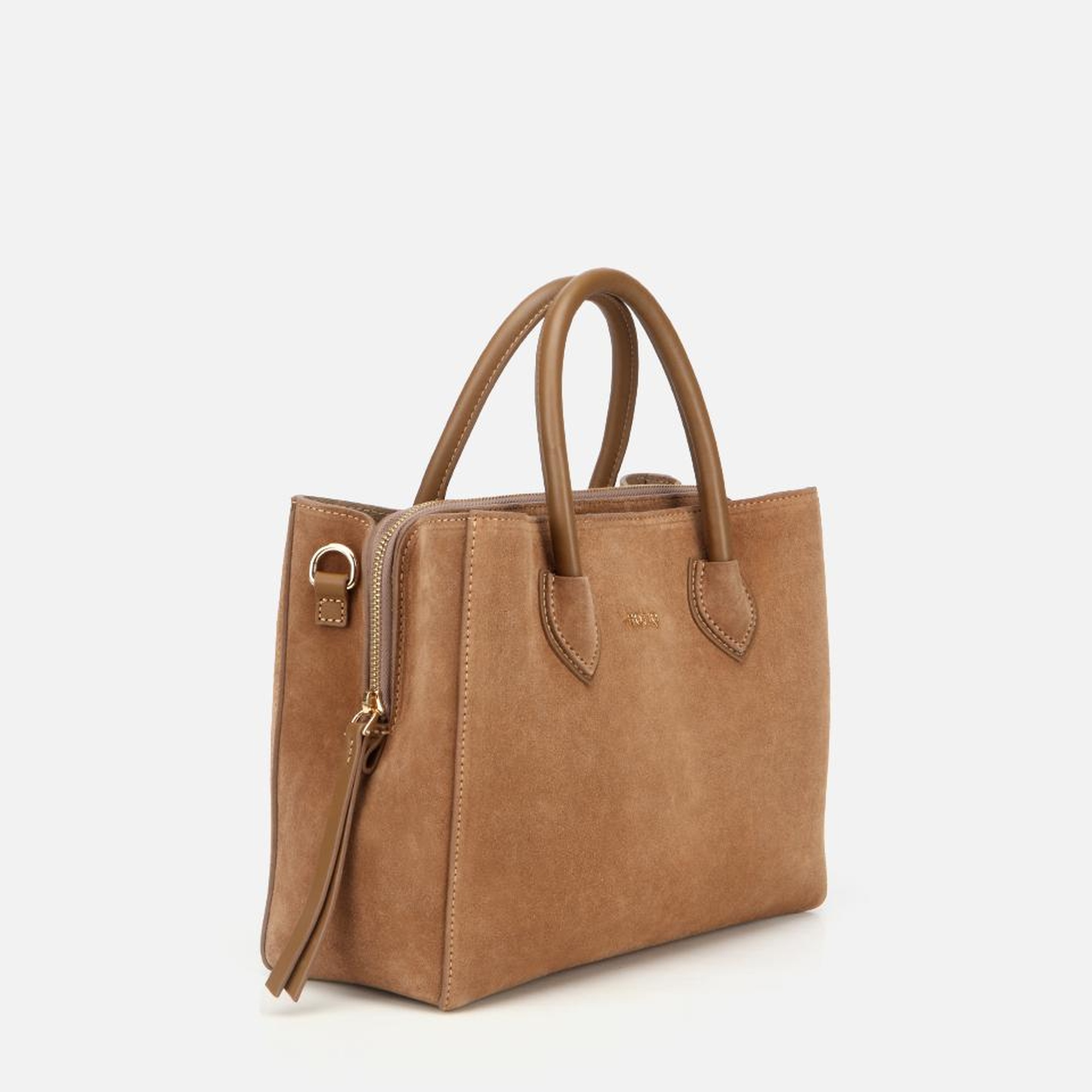 Kadın Süet Deri Bej Tote Çanta