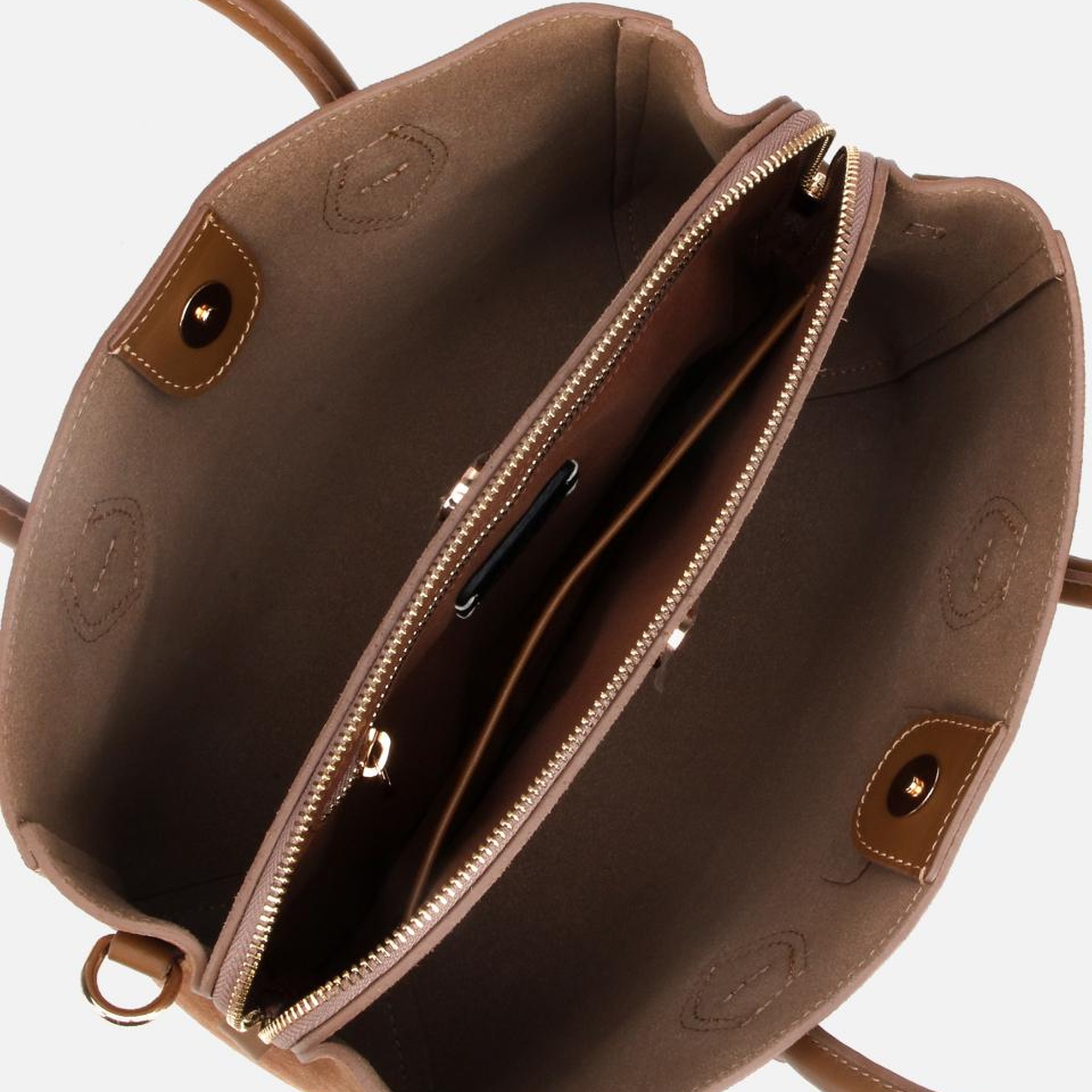 Kadın Süet Deri Bej Tote Çanta