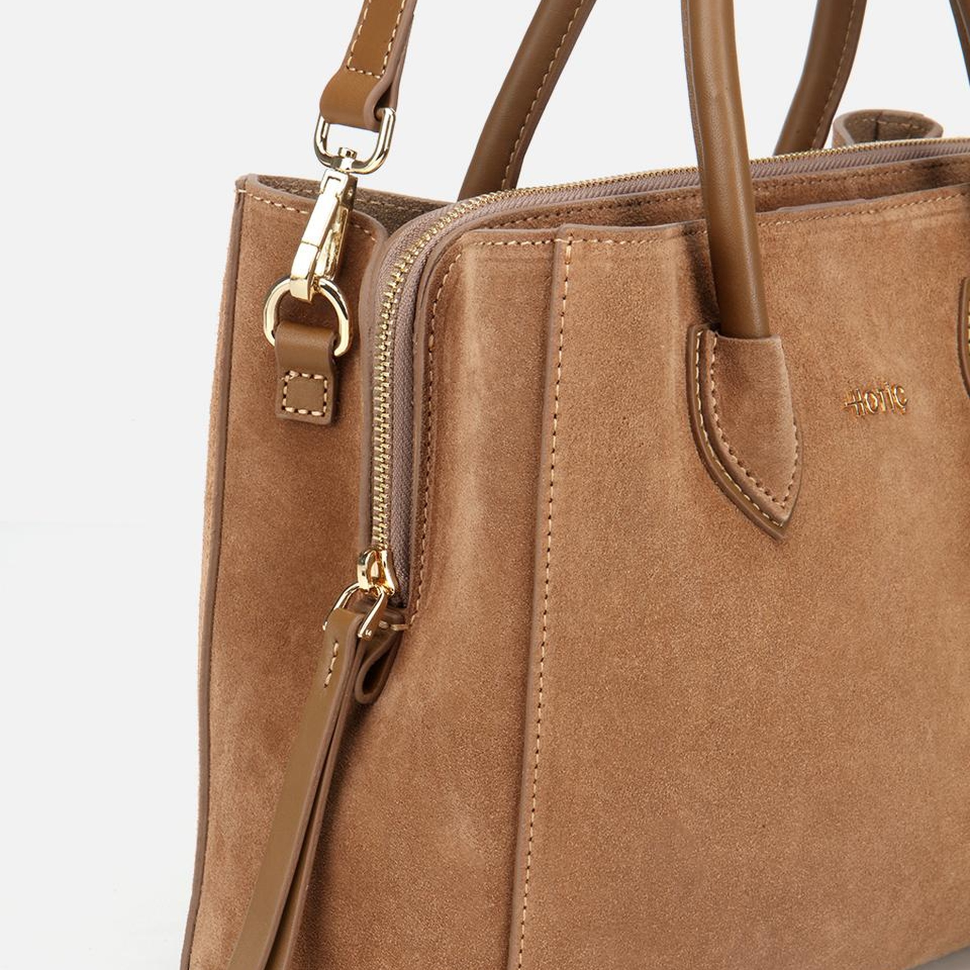 Kadın Süet Deri Bej Tote Çanta