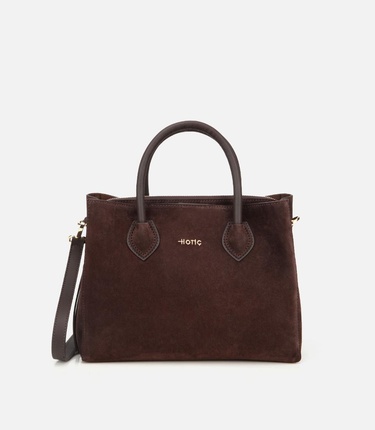  Kadın Süet Deri Kahverengi Tote Çanta