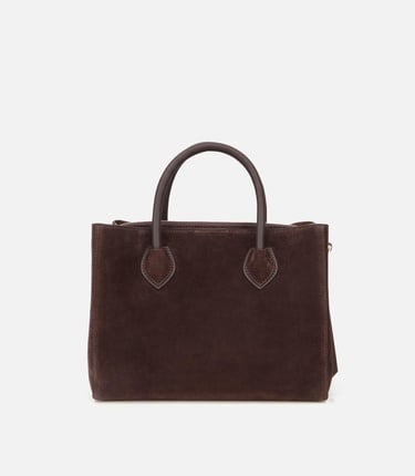  Kadın Süet Deri Kahverengi Tote Çanta