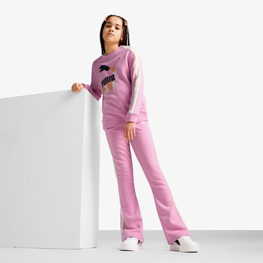  Puma T7 Crew Tr Çocuk Pembe Sweatshirt