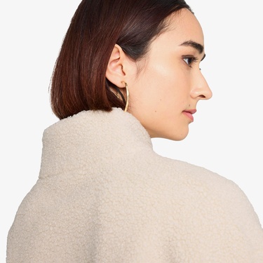  Puma Classics Winterized Half-Zip Kadın Krem Polar Sweatshirt