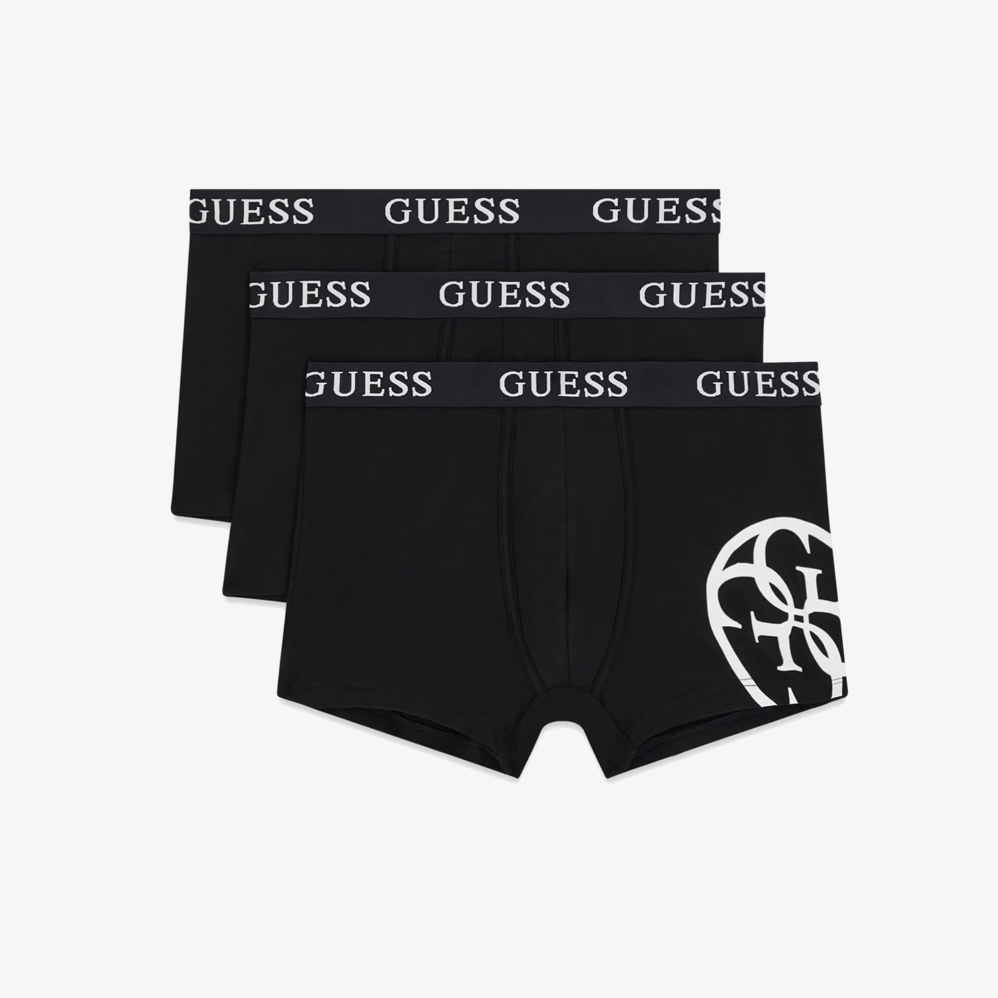 Guess Placed Logo Lightetch Erkek Siyah 3'lü Boxer