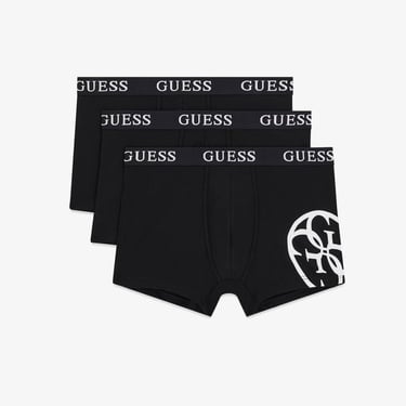  Guess Placed Logo Tr Lightetch 160 Erkek Siyah 3'Lü Boxer Paketi