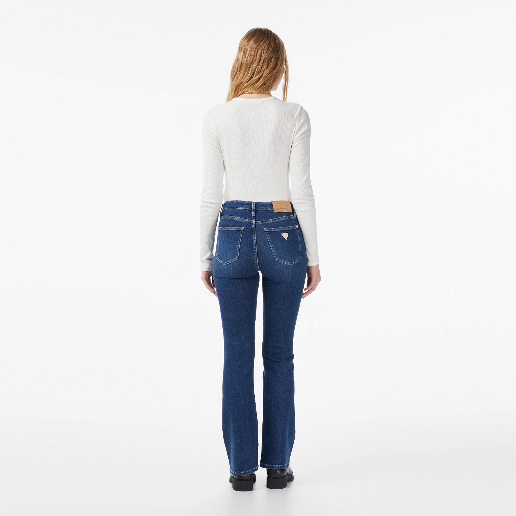 Guess Coated Kaşmir Karışımlı Skinny Fit Kadın Mavi Jean
