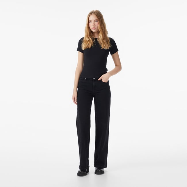  Guess Kaşmir Karışımlı Palazzo Fit Kadın Renkli Jean