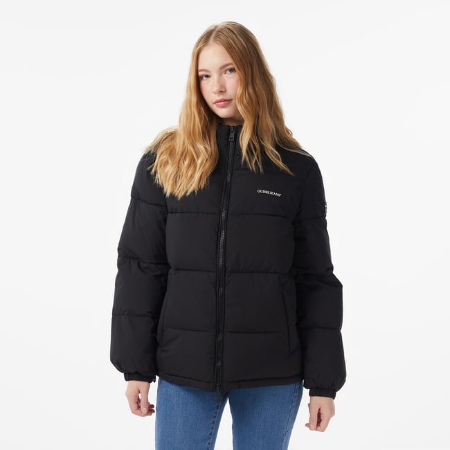  Guess Lenght Puffer Kadın Siyah Mont