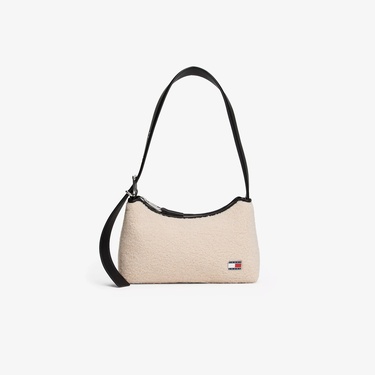  Tommy Jeans Cool Sherpa Kadın Krem Omuz Çantası