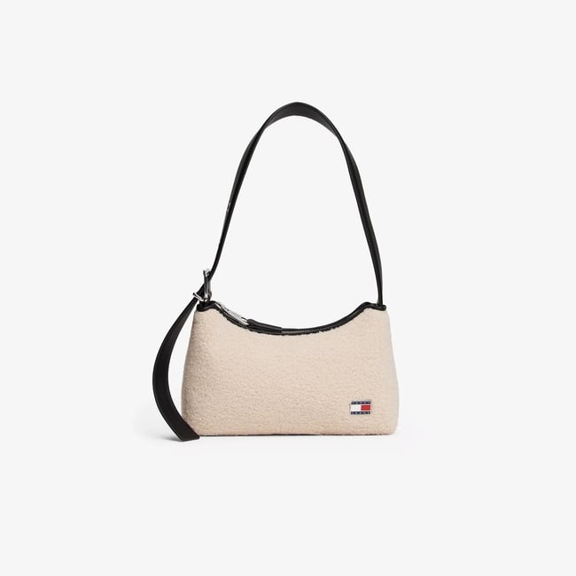 Tommy Jeans Cool Sherpa Kadın Krem Omuz Çantası