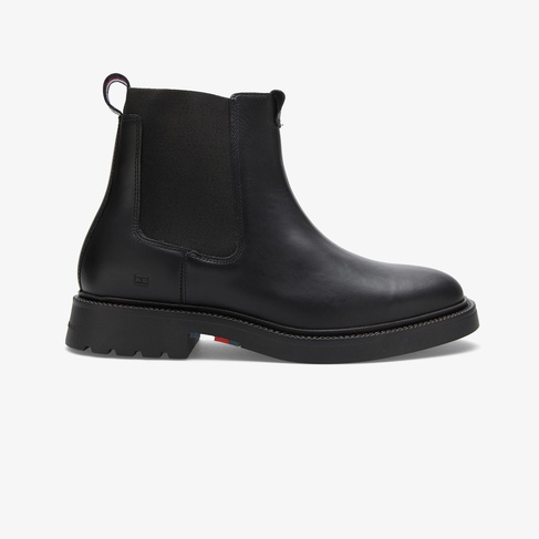  Tommy Hilfiger Comfort Chelsea Erkek Kısa Siyah Bot