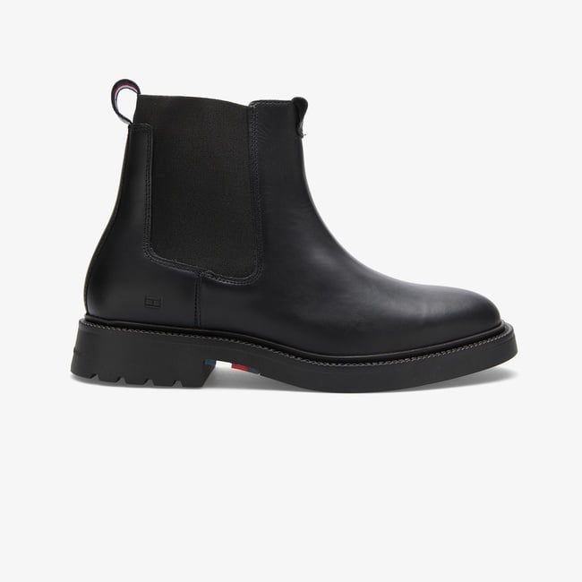  Tommy Hilfiger Comfort Chelsea Erkek Kısa Siyah Bot