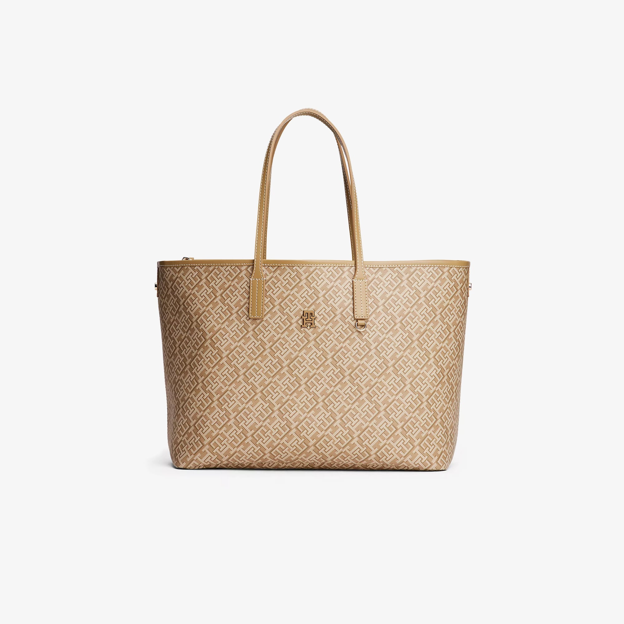  Tommy Hilfiger Monoplay Leather Kadın Bej Tote Çanta