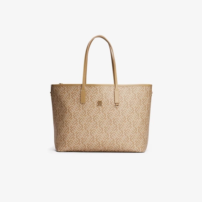 Tommy Hilfiger Monoplay Leather Kadın Bej Tote Çanta