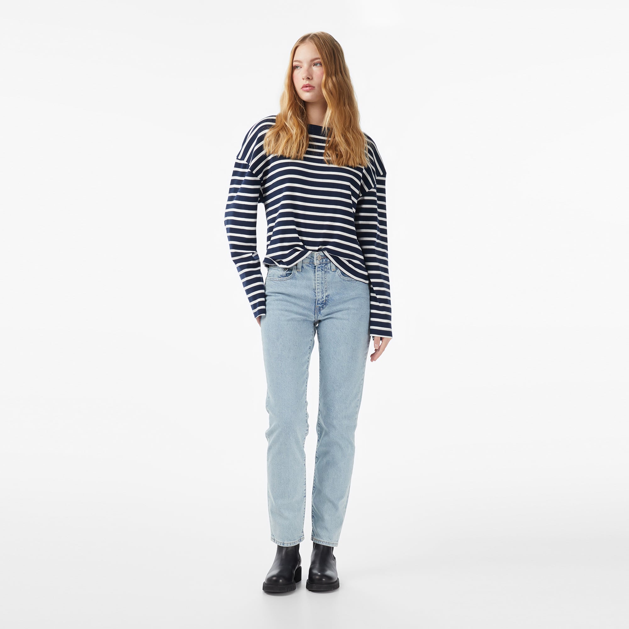  Levi's 724 High Rise Straight Kadın Mavi Jean