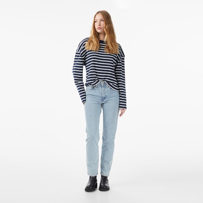  Levi's 724 High Rise Straight Kadın Mavi Jean