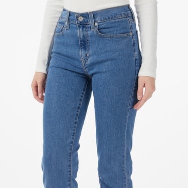  Levi's 724 High Rise Straight Rolling River Kadın Koyu Mavi Jean