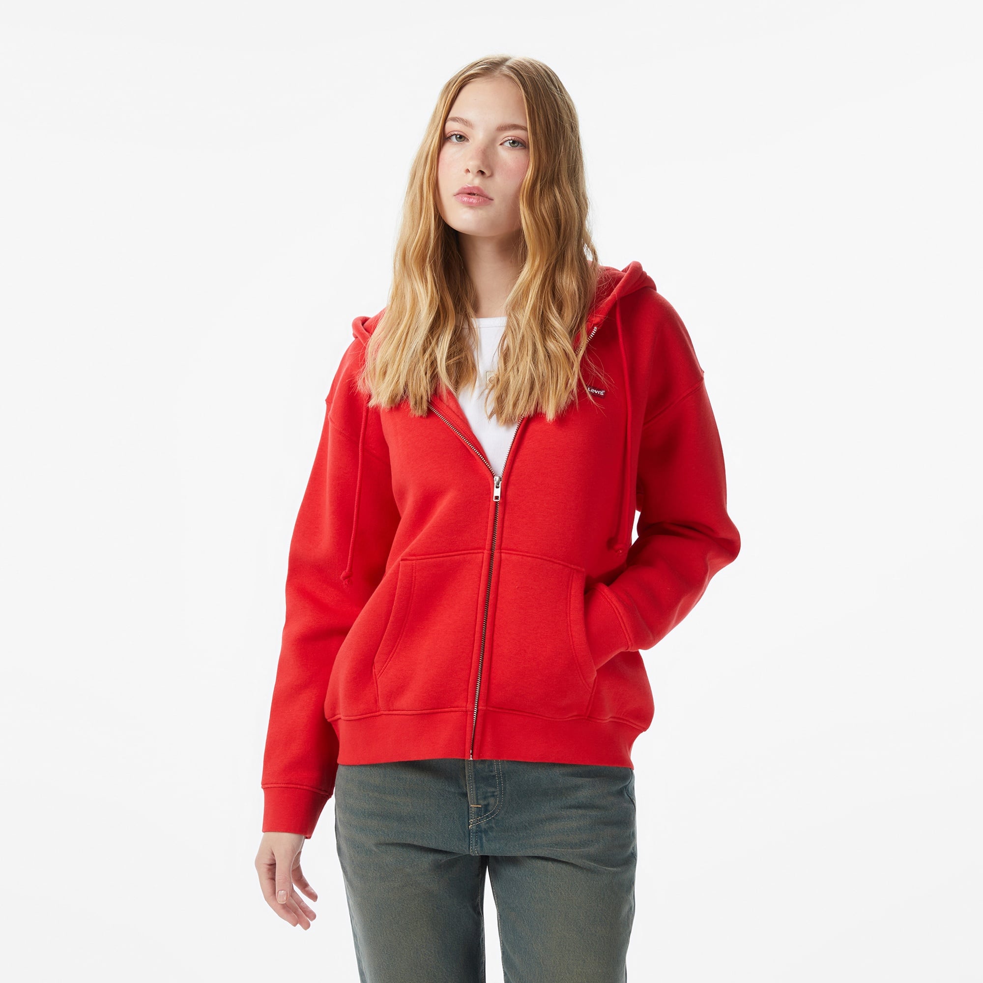 Levi'S Everyday Zip Kadın Kırmızı Sweatshirt