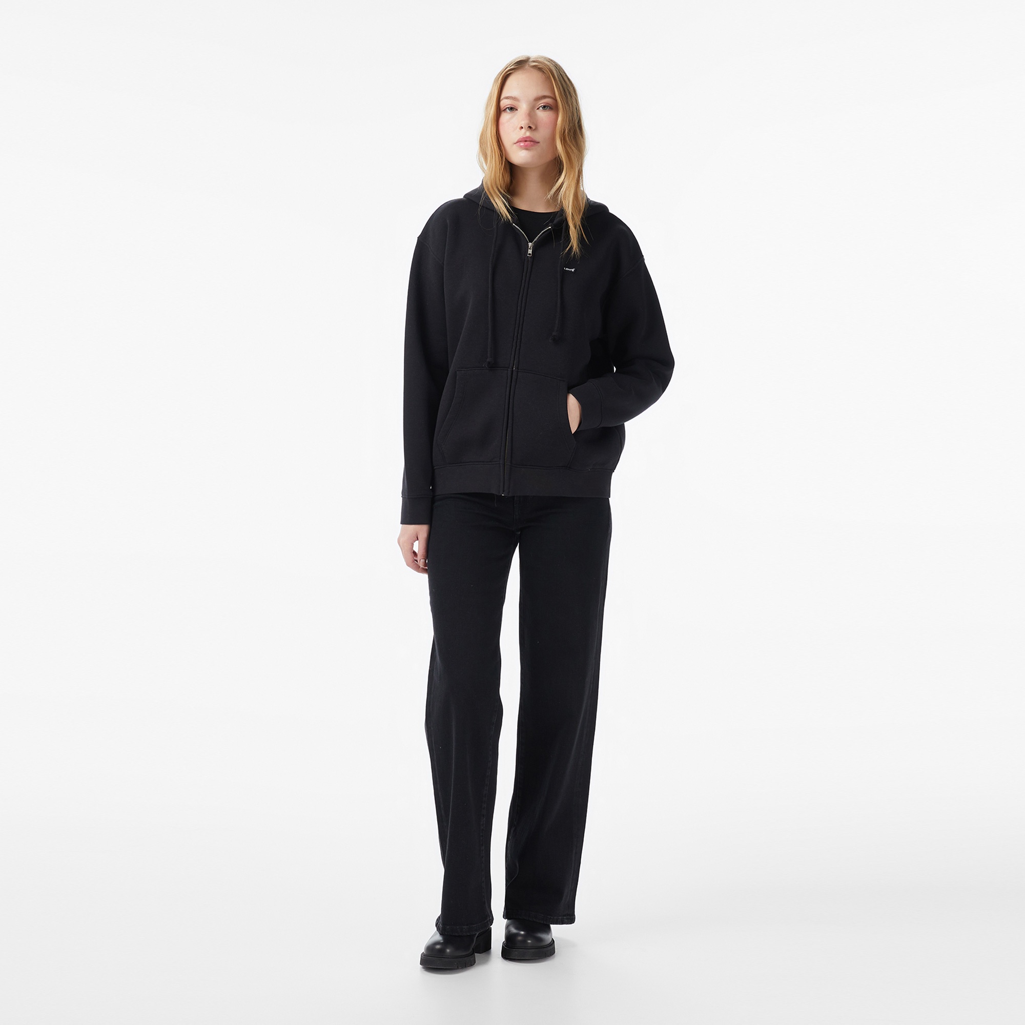 Levi'S Everyday Zip Caviar Kadın Siyah Sweatshirt