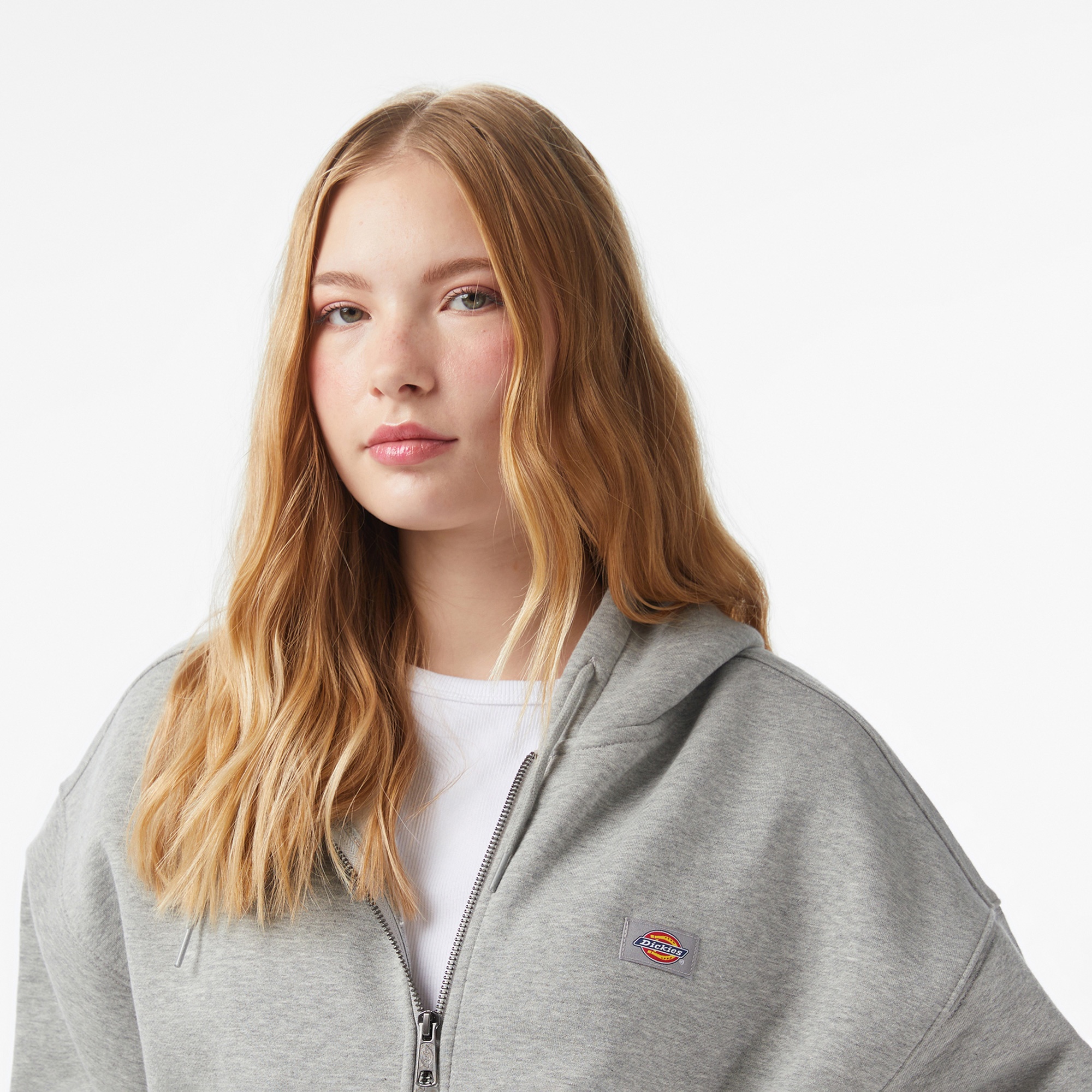 Dickies Oakport Full Zip Kadın Gri Sweatshirt