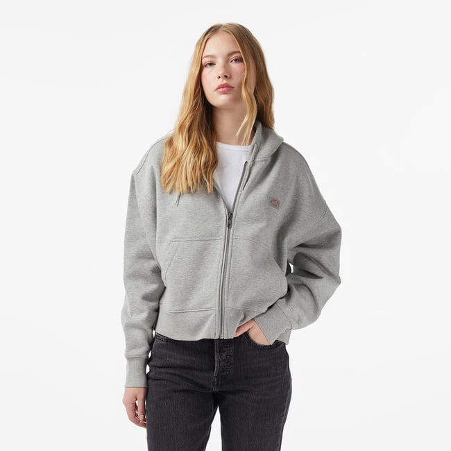  Dickies Oakport Full Zip Kadın Gri Sweatshirt