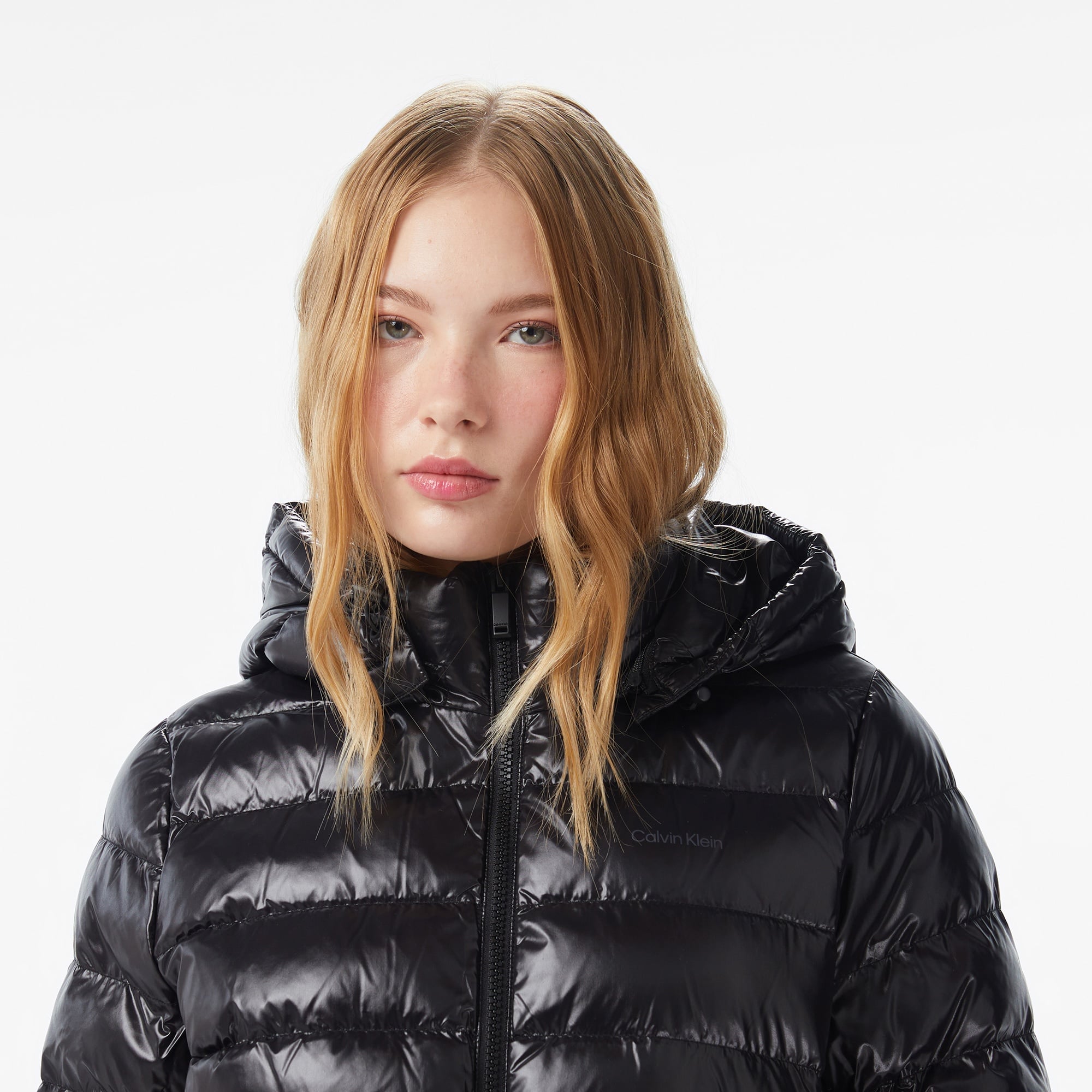 Calvin Klein Belted Lightweight Puffer Kadın Siyah Mont