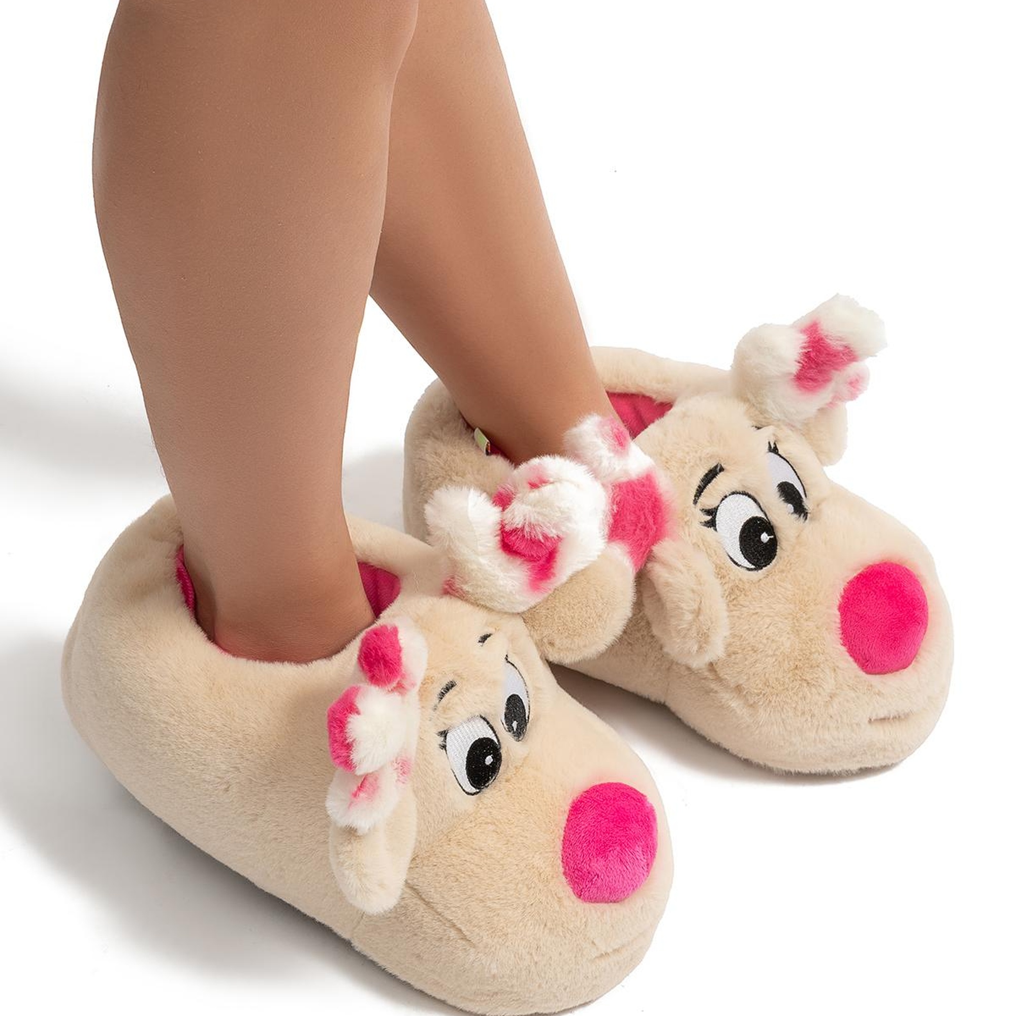 Aşk Kadın Hayvanlı Panduf Bej 36/41