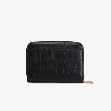  Calvin Klein Croc Medium Flap Zip Around Kadın Siyah Cüzdan